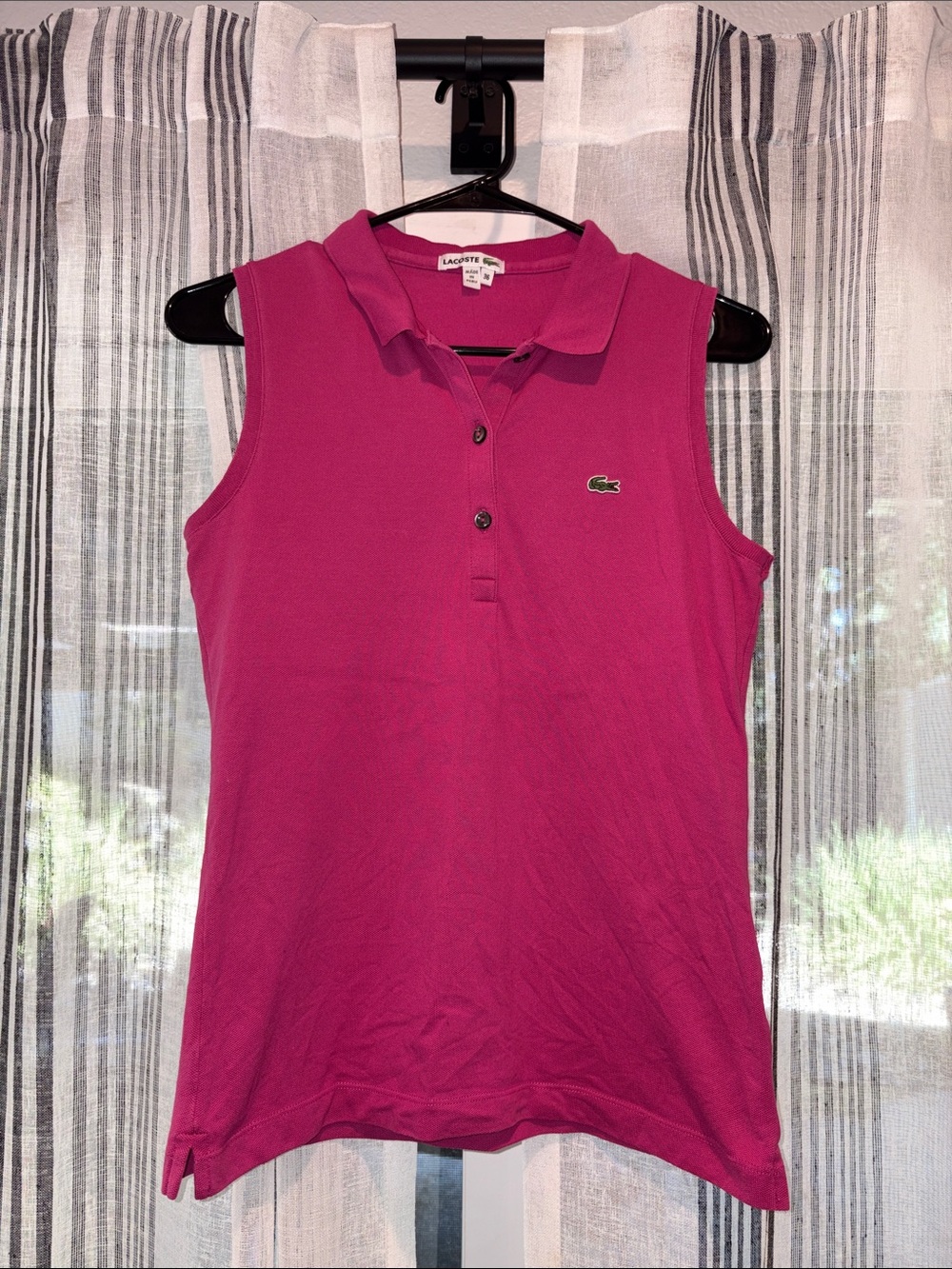 Lacoste Women's Sleeveless Devanlay Polo Tank - Magenta